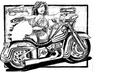 sexy woman shooting from a bike