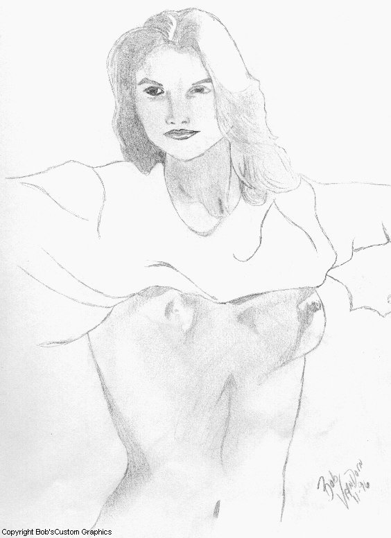Pencil sketch of hottie 2