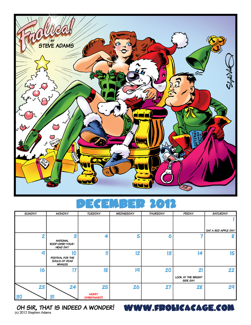 Pin-up calendar for December 2012
