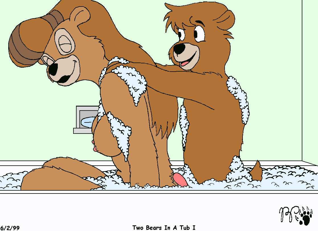 Two bears in a tub