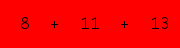enter the sum of these 3 numbers